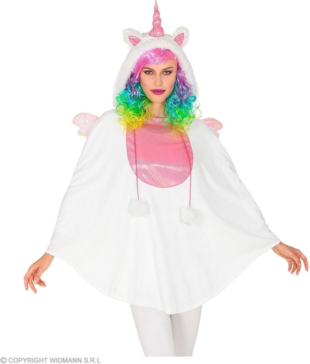 Eenhoorn Kostuum | Fabeltjesrijke Eenhoorn Poncho Vrouw | One Size | Carnaval kostuum | Verkleedkleding